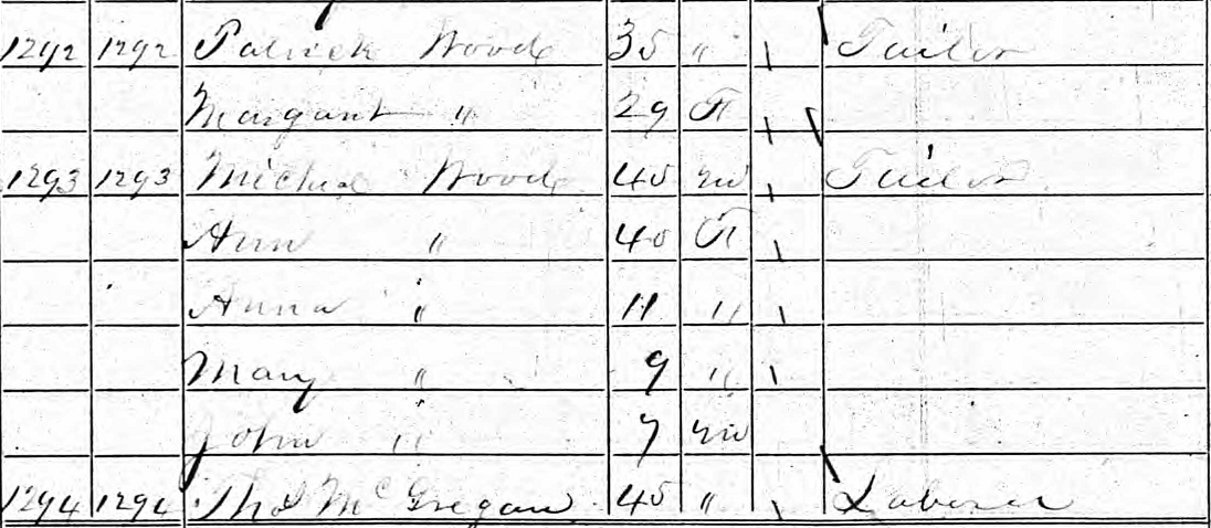 1860 US Census - Michael Woods